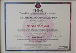 Certifikát ThetaHealing – Monika Hacajová